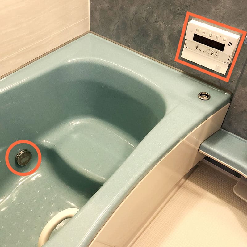 浴室での撮影の画像