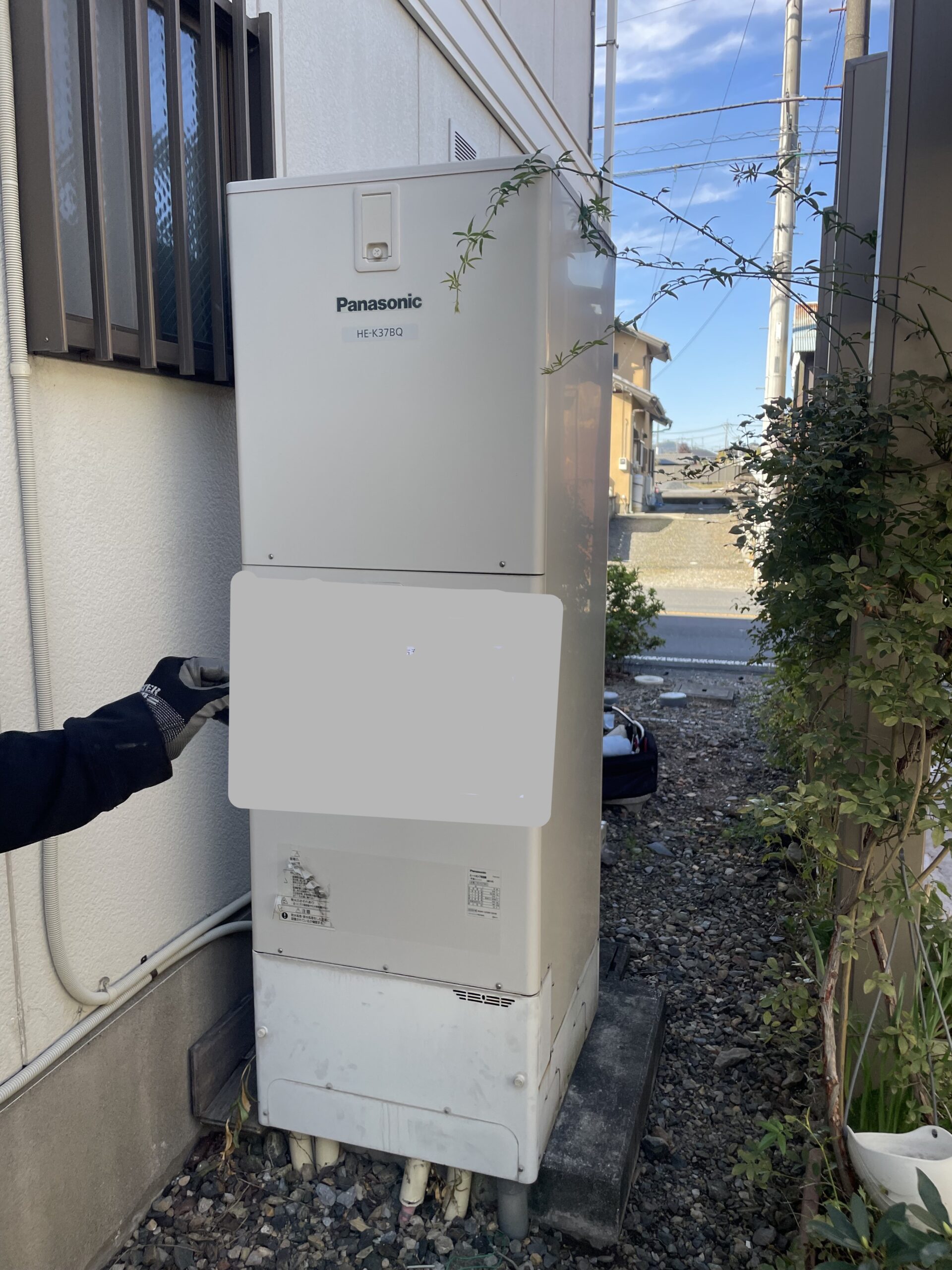 栃木県足利市でHE-K37BQのエコキュートから交換されたお客様のbefore写真